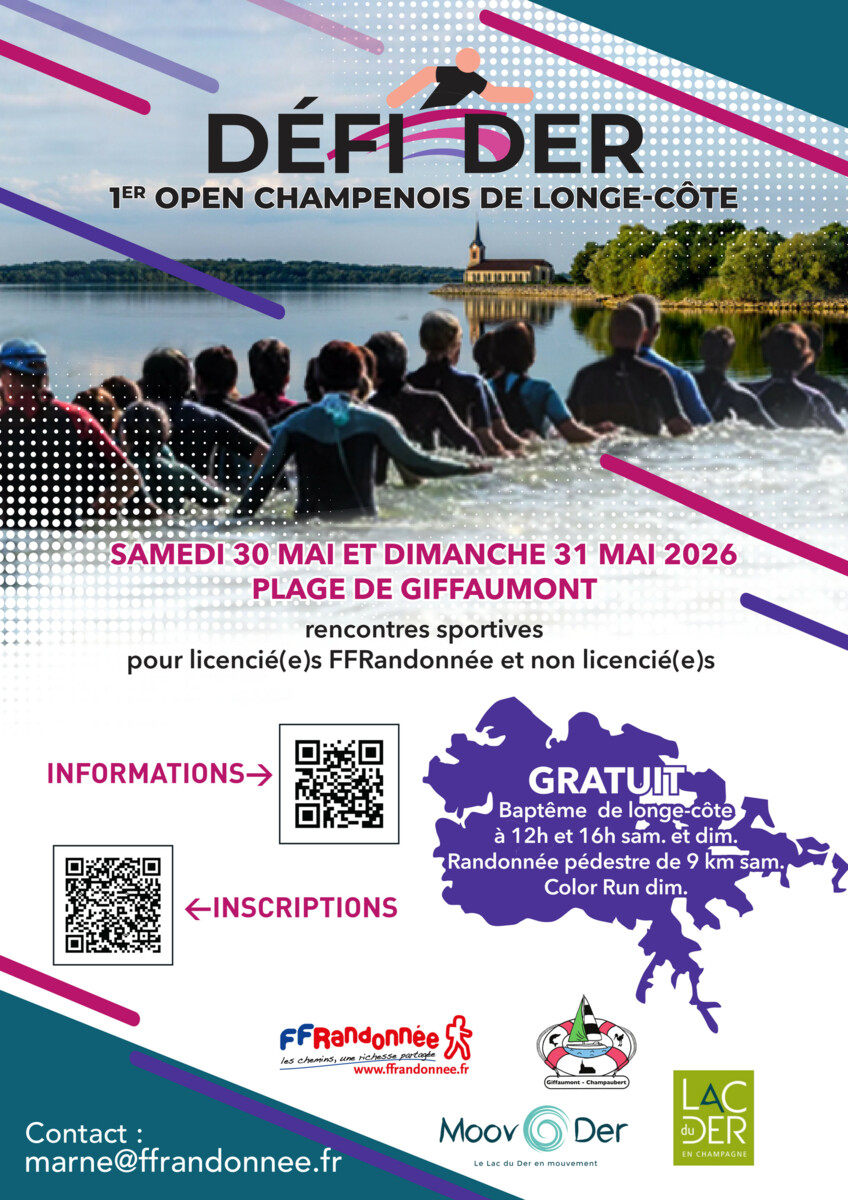 Le "Défi Der" 1er open Champenois de  longe-côte au Lac du Der